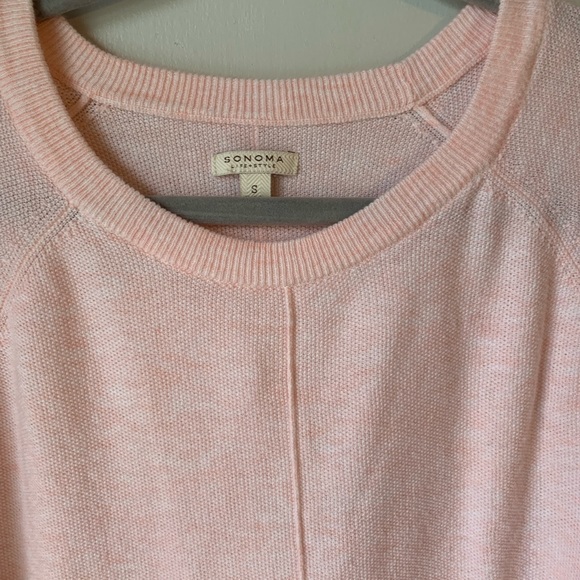 3/$20 Sonoma light pink lightweight long sleeve knit top sweatshirt - Picture 2 of 3